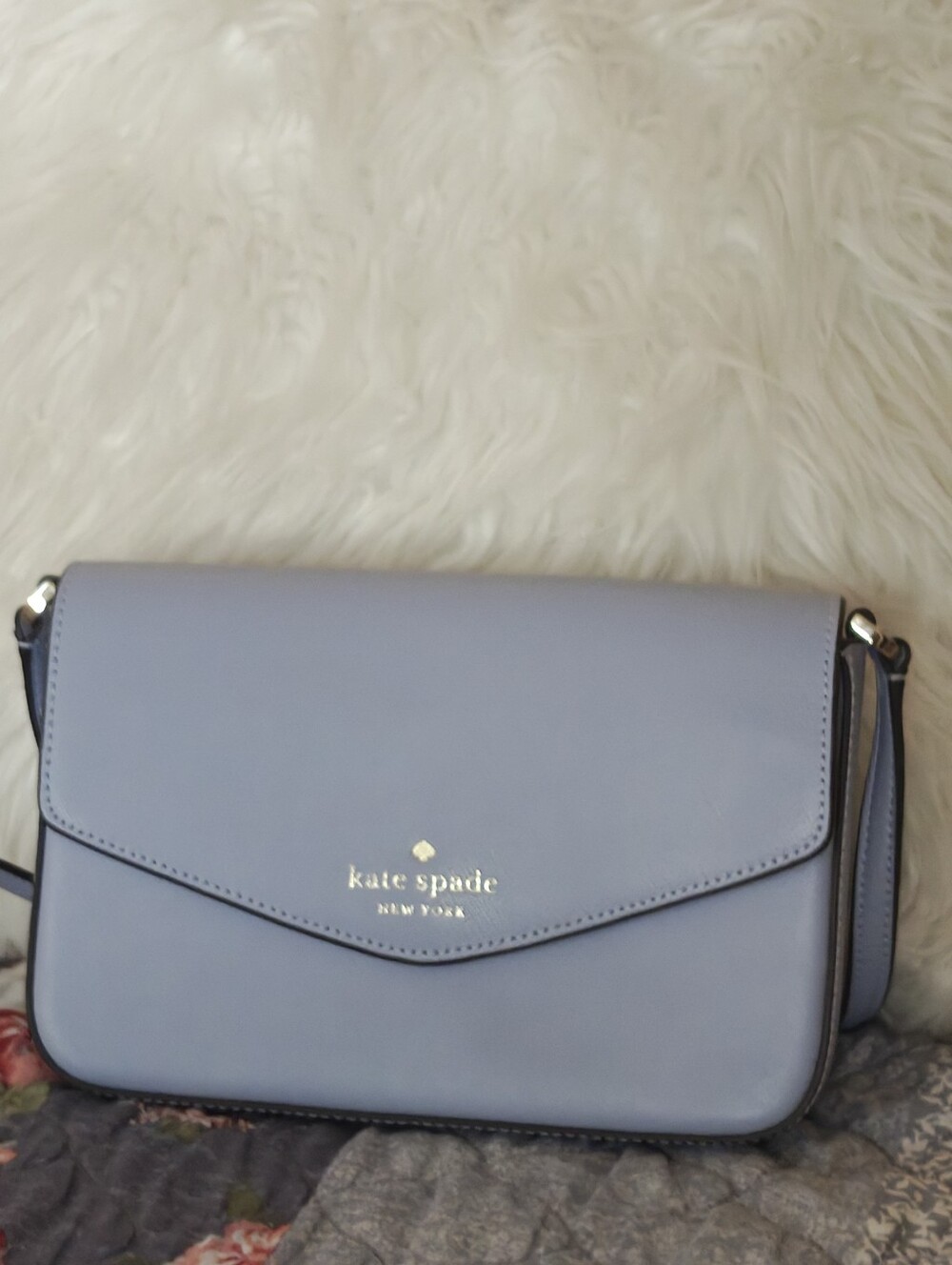 kate spade Powder Blue Leather Envelope Crossbody Bag